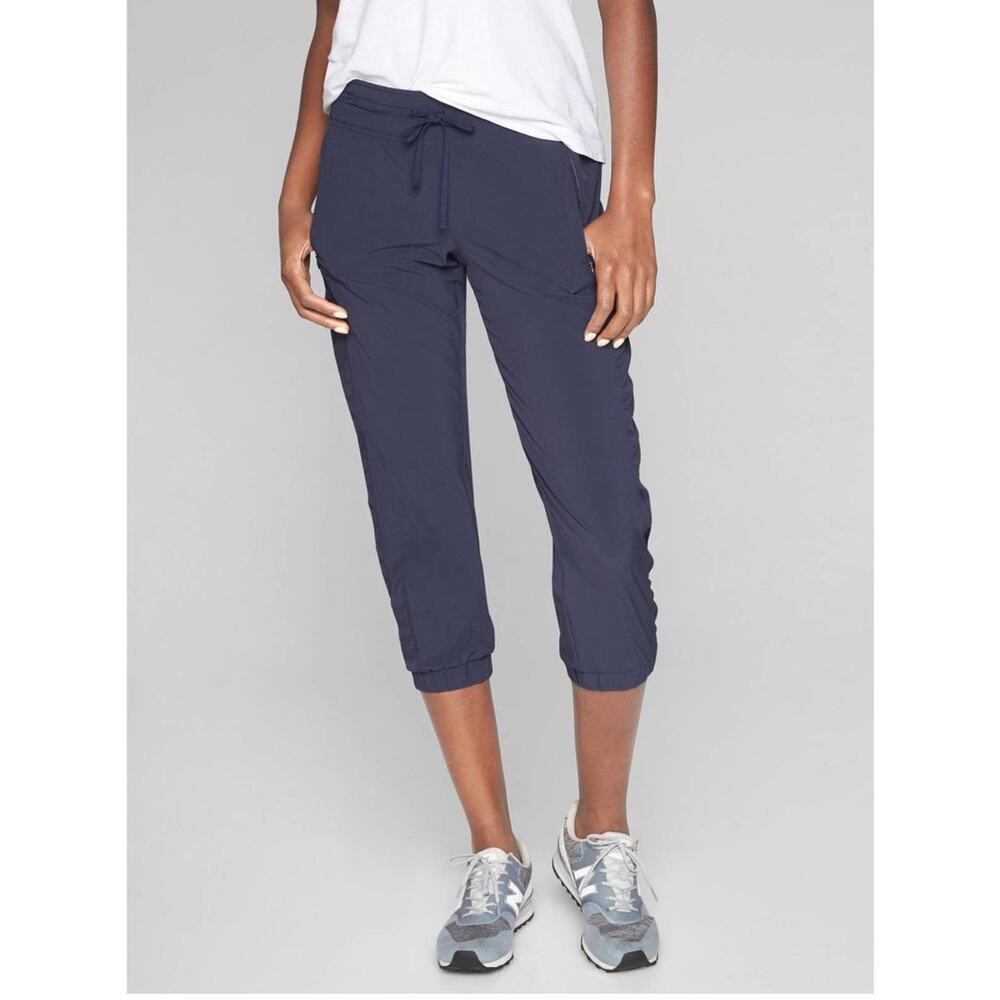 Athleta Navy Blue Cropped Drawstring Capris